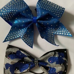 Camo and blue sparkly cheer bow pack!